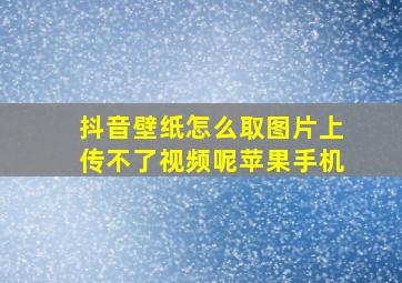 抖音壁纸怎么取图片上传不了视频呢苹果手机