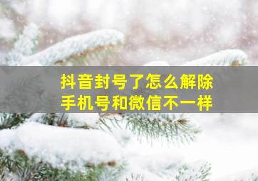 抖音封号了怎么解除手机号和微信不一样