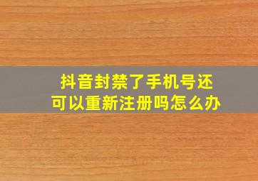 抖音封禁了手机号还可以重新注册吗怎么办