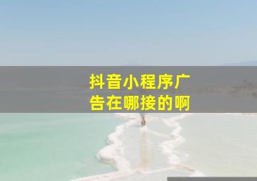 抖音小程序广告在哪接的啊