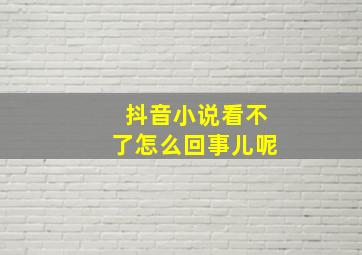 抖音小说看不了怎么回事儿呢