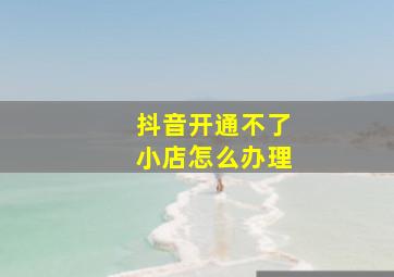 抖音开通不了小店怎么办理