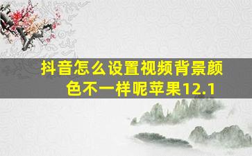 抖音怎么设置视频背景颜色不一样呢苹果12.1