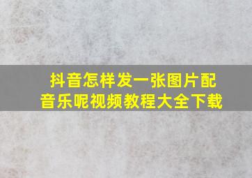 抖音怎样发一张图片配音乐呢视频教程大全下载