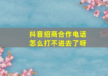 抖音招商合作电话怎么打不进去了呀