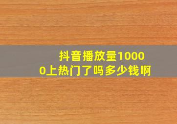 抖音播放量10000上热门了吗多少钱啊