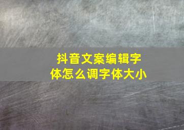 抖音文案编辑字体怎么调字体大小