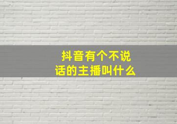 抖音有个不说话的主播叫什么