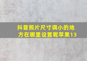 抖音照片尺寸调小的地方在哪里设置呢苹果13