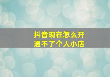 抖音现在怎么开通不了个人小店