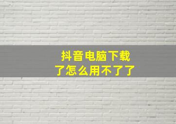 抖音电脑下载了怎么用不了了