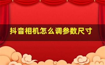 抖音相机怎么调参数尺寸