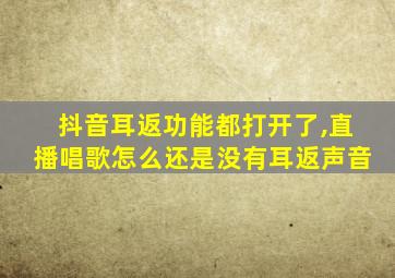 抖音耳返功能都打开了,直播唱歌怎么还是没有耳返声音