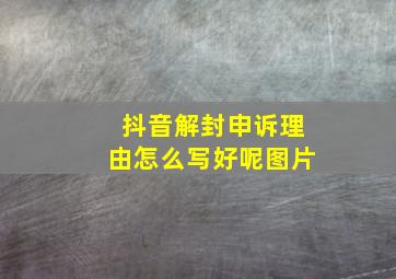 抖音解封申诉理由怎么写好呢图片