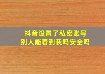 抖音设置了私密账号别人能看到我吗安全吗