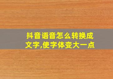 抖音语音怎么转换成文字,使字体变大一点