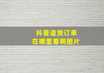 抖音退货订单在哪里看啊图片