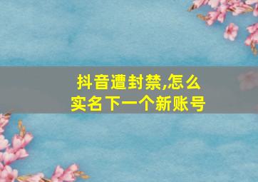 抖音遭封禁,怎么实名下一个新账号