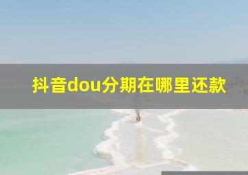 抖音dou分期在哪里还款