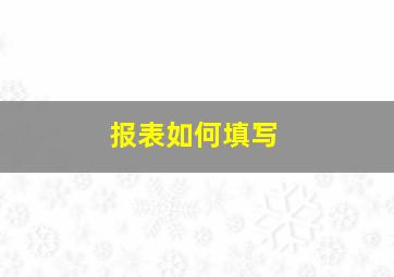 报表如何填写