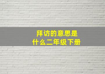 拜访的意思是什么二年级下册