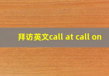 拜访英文call at call on