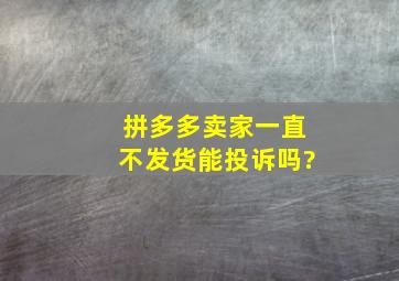 拼多多卖家一直不发货能投诉吗?