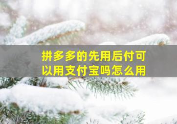 拼多多的先用后付可以用支付宝吗怎么用