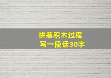 拼装积木过程写一段话30字