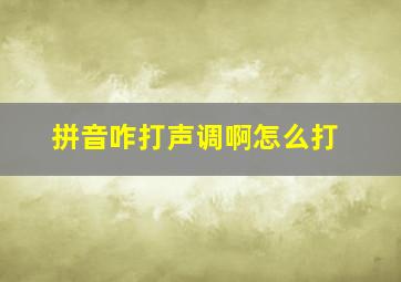 拼音咋打声调啊怎么打