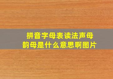 拼音字母表读法声母韵母是什么意思啊图片