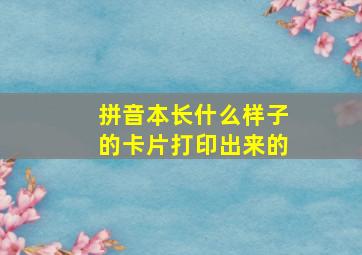 拼音本长什么样子的卡片打印出来的