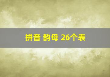 拼音 韵母 26个表