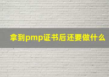 拿到pmp证书后还要做什么