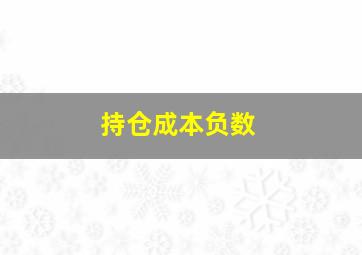 持仓成本负数