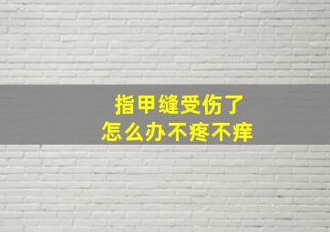 指甲缝受伤了怎么办不疼不痒