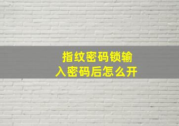 指纹密码锁输入密码后怎么开