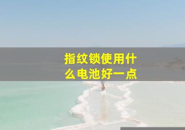 指纹锁使用什么电池好一点