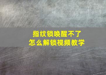 指纹锁唤醒不了怎么解锁视频教学