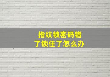 指纹锁密码错了锁住了怎么办