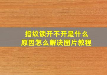 指纹锁开不开是什么原因怎么解决图片教程