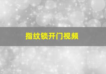 指纹锁开门视频