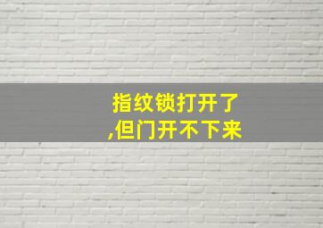 指纹锁打开了,但门开不下来