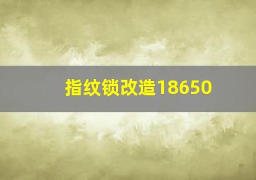 指纹锁改造18650