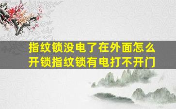 指纹锁没电了在外面怎么开锁指纹锁有电打不开门