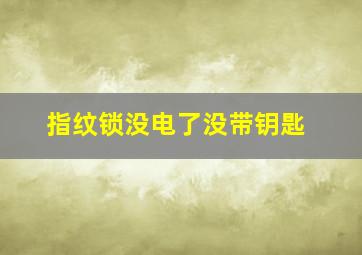 指纹锁没电了没带钥匙