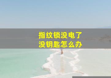 指纹锁没电了没钥匙怎么办