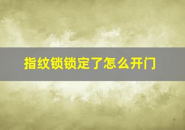 指纹锁锁定了怎么开门