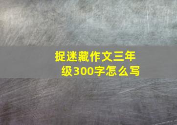 捉迷藏作文三年级300字怎么写