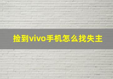 捡到vivo手机怎么找失主